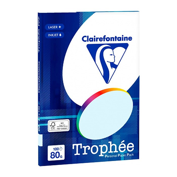 Clairefontaine Kopierpapier Trophée hellblau DIN A4 80 g/qm 100 Blatt