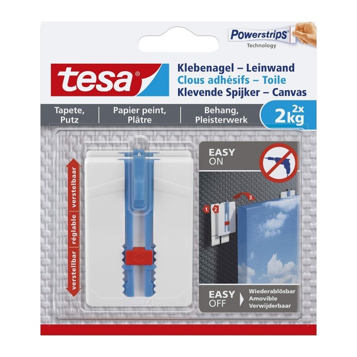 tesa Powerstripes Klebenägel für max. 2,0 kg, 4,5 x 6,4 cm, 2 St.