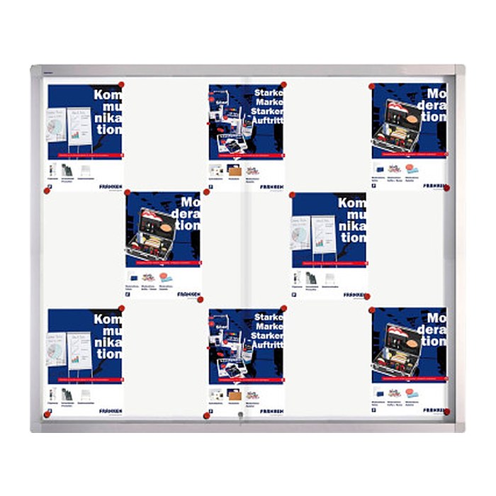 FRANKEN Schaukasten PRO silber 15x DIN A4 117,5 x 4,6 x 99,0 cm, 1 St.