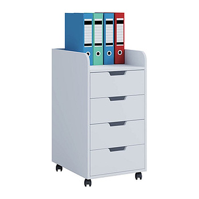VCM my office Konal Maxi Rollcontainer weiß 4 Auszüge 40,0 x 50,0 x 74,0 cm