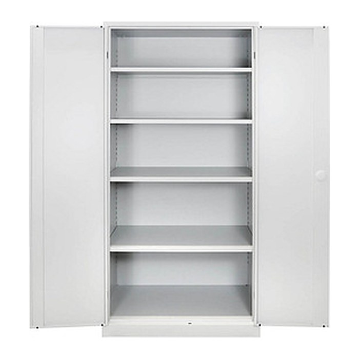 ADB Stahlschrank 40752 lichtgrau 4 Fachböden 92,0 x 60,0 x 195,0 cm, aufgebaut, 1 St.