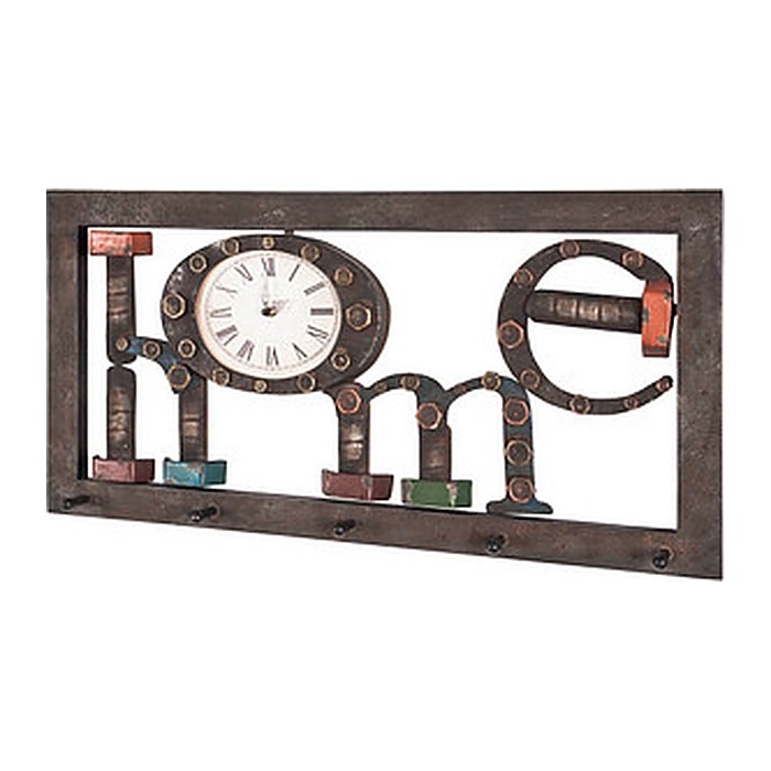 HAKU Möbel Wandgarderobe 89959 Schriftzug Home Holz 5 Haken 70,0 x 35,0 cm, 1 St.