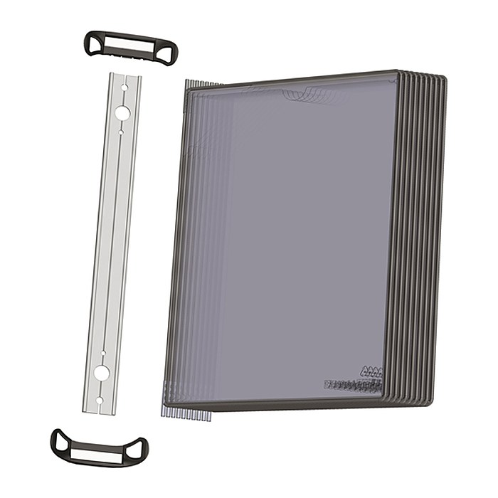 tarifold Wand-Sichttafelsystem PRO 920305 DIN A4 schwarz mit 10 St. Sichttafeln, 1 St.