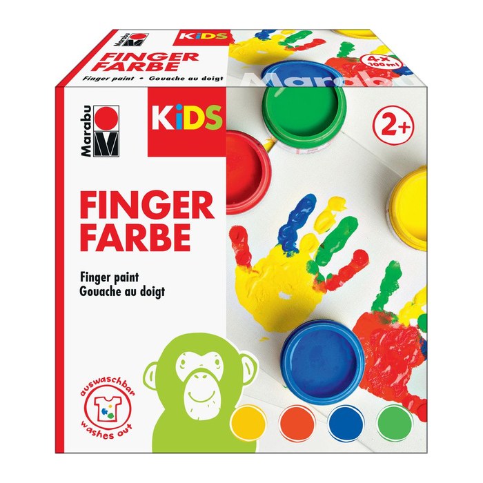 Marabu KiDS Fingerfarbe farbsortiert, 4 St.