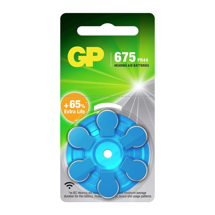 GP Knopfzellen ZA675 Zink-Luft 1,45 V, 6 St.