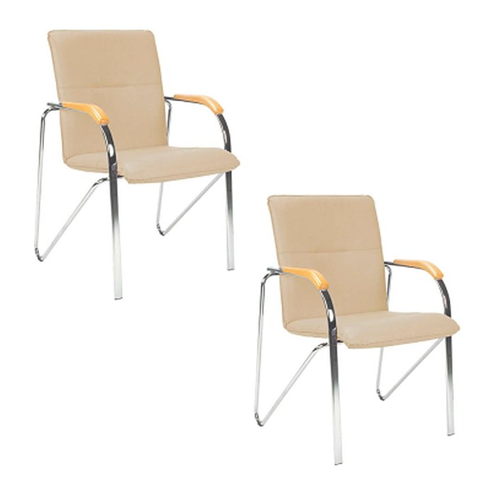 Nowy Styl Besucherstühle Samba beige Kunstleder, 2 St.