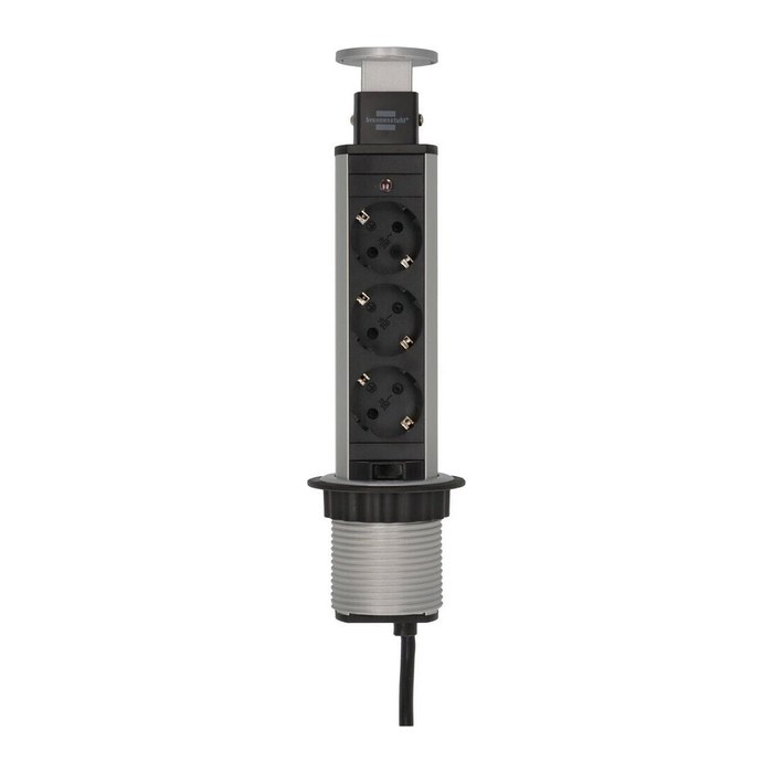 brennenstuhl Tower Power 3-fach Tischsteckdose 2,0 m silber