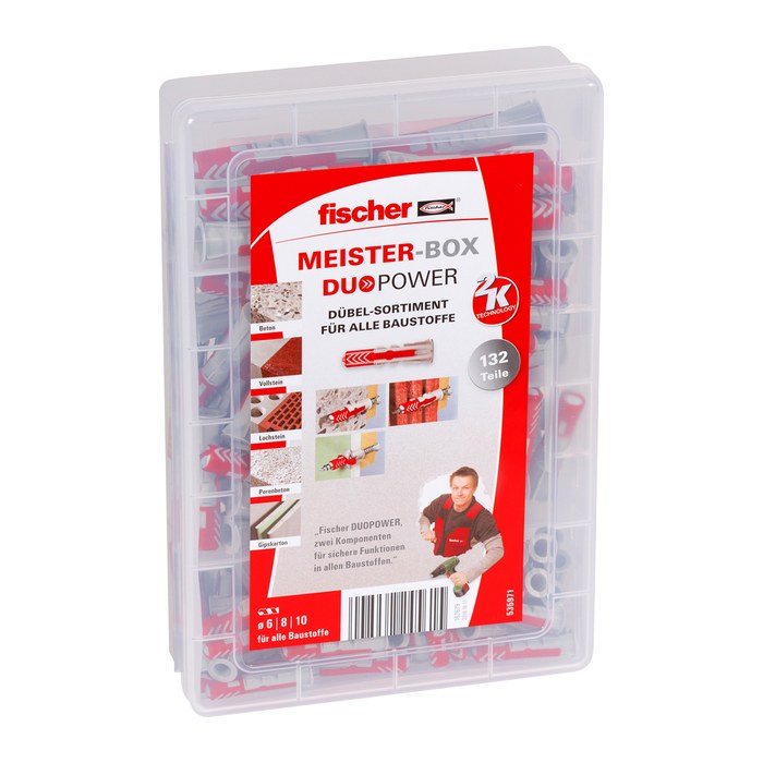fischer Meister-Box Wohnraum 535971 Universaldübel-Sortiment, 132-teilig
