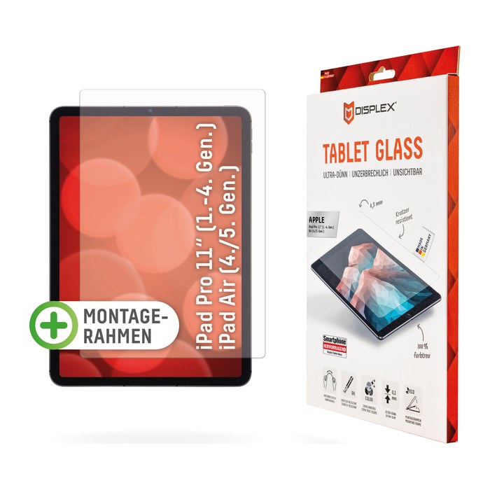 DISPLEX® Tablet Glass Display-Schutzglas für Apple iPad Air 4. Gen (2020), iPad Air 5. Gen (2022), iPad Pro 11" 1. Gen (2018), iPad Pro 11" 2. Gen (2020), iPad Pro 11" 3. Gen (2021)