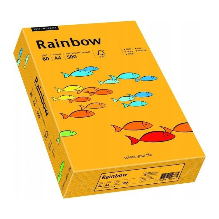 Rainbow Kopierpapier COLORED PAPER mittelorange DIN A4 80 g/qm 500 Blatt