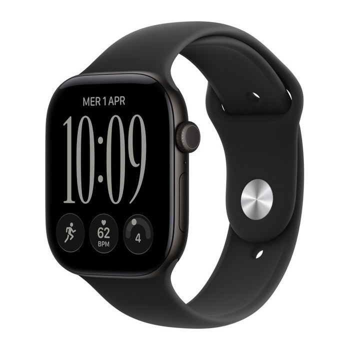 Apple Watch 12 46 mm Aluminium schwarz (GPS + Cellular) Sportarmband S/M schwarz