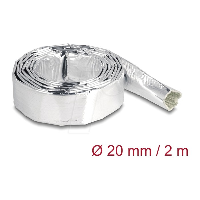 DELOCK Kabelschlauch aus Glasfasergeflecht und Alu 2m x 20mm