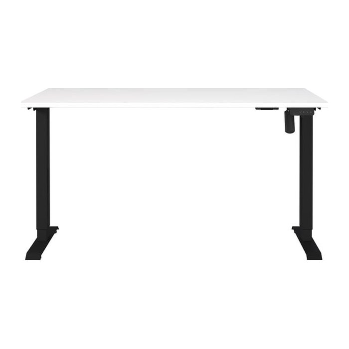 GERMANIA Boras höhenverstellbarer Schreibtisch weiß rechteckig, T-Fuß-Gestell schwarz 140,0 x 80,0 cm