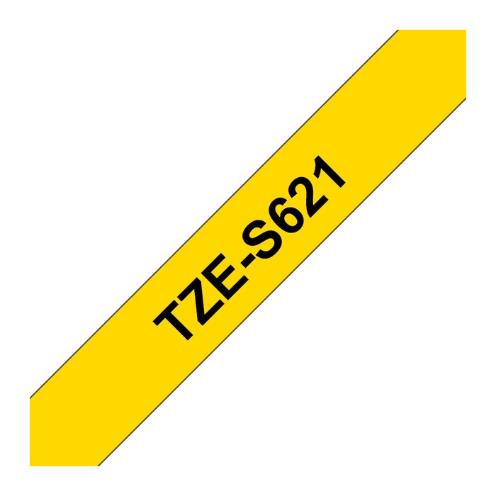 brother Schriftband TZe-S621 TZES621, 9 mm, schwarz auf gelb, 1 St.