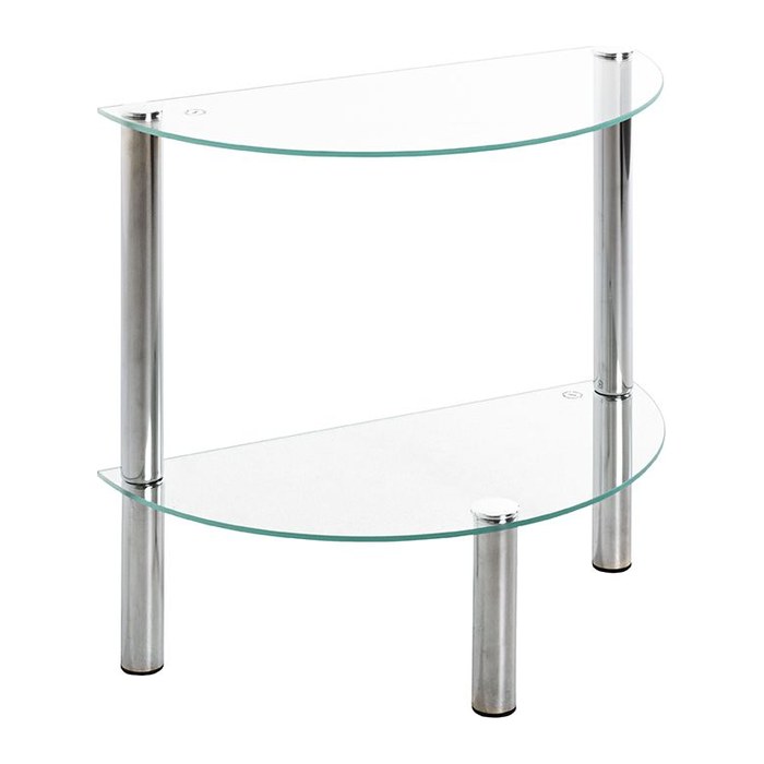 HAKU Möbel Beistelltisch halbrund Glas transparent 45,0 x 22,0 x 47,0 cm, 1 St.