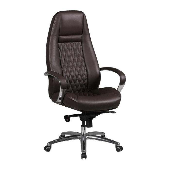 AMSTYLE Chefsessel, SPM1.300 Leder braun, Gestell silber