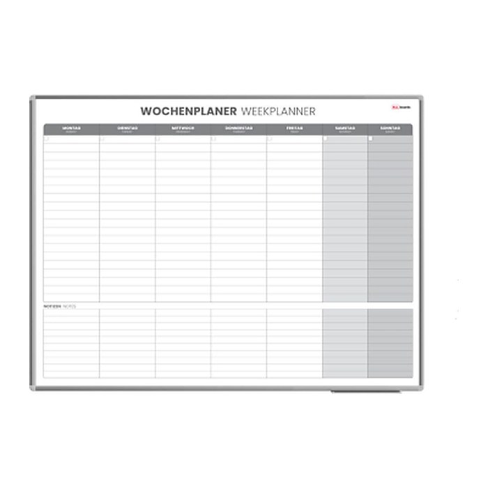 ALLboards Wochenplaner, Tageseinteilung 120,0 x 90,0 cm