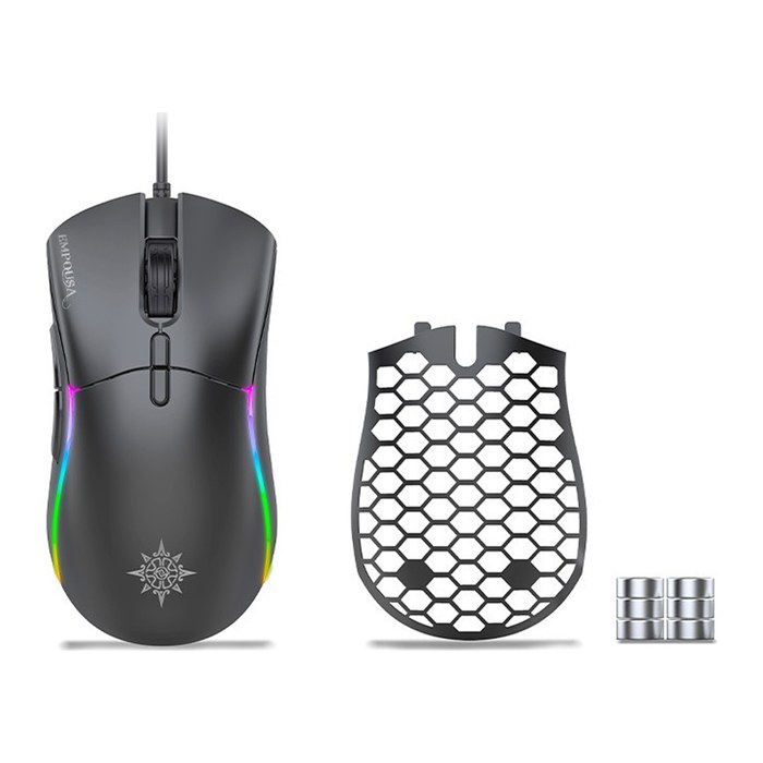 INCA Gaming Maus RGB/10000DPI/ 7Tasten/USB 1.80m schwarz retail