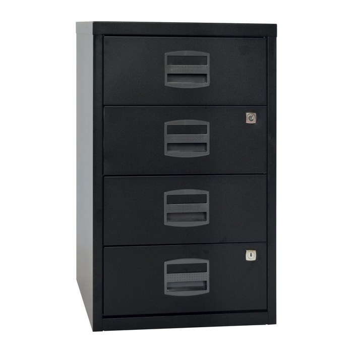 BISLEY Home Standcontainer schwarz 4 Auszüge Kunststoff-Muldengriff schwarz 41,3 x 40,0 x 67,2 cm