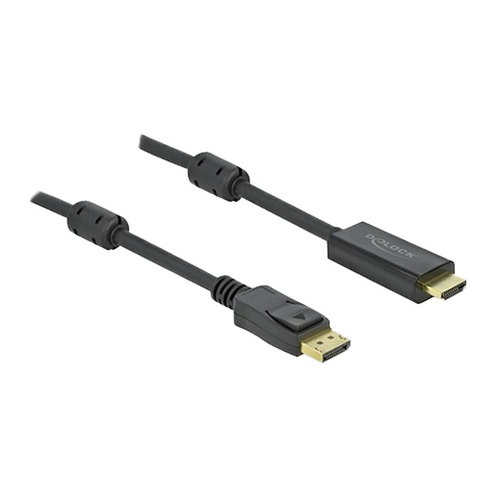 DeLOCK DisplayPort 1.2/High Speed HDMI Kabel 4K 60 Hz 2,0 m schwarz, 1 St.
