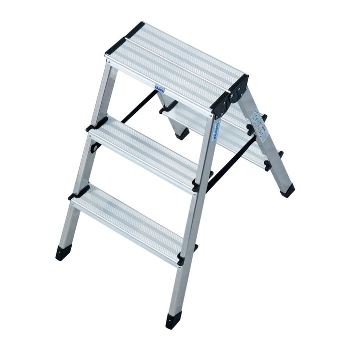 KRAUSE Klapptritt MONTO Dopplo silber 2x 3 Stufen, H: 72,0 cm