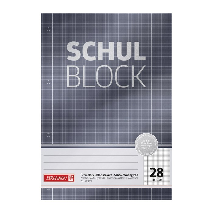 BRUNNEN Briefblock Premium DIN A4 kariert Lineatur 28, 1 St.
