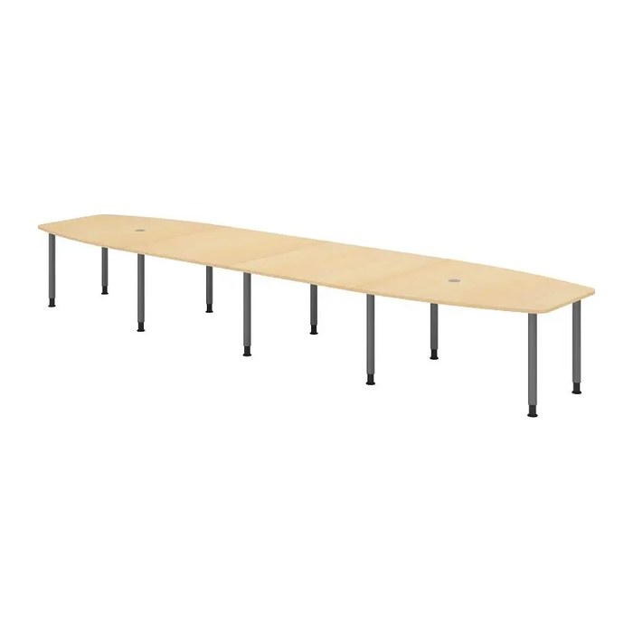 HAMMERBACHER Konferenztisch KT52C ahorn Tonnenform, Rundrohr grau, 520,0 x 85,0/130,0 x 72,0 - 74,0 cm