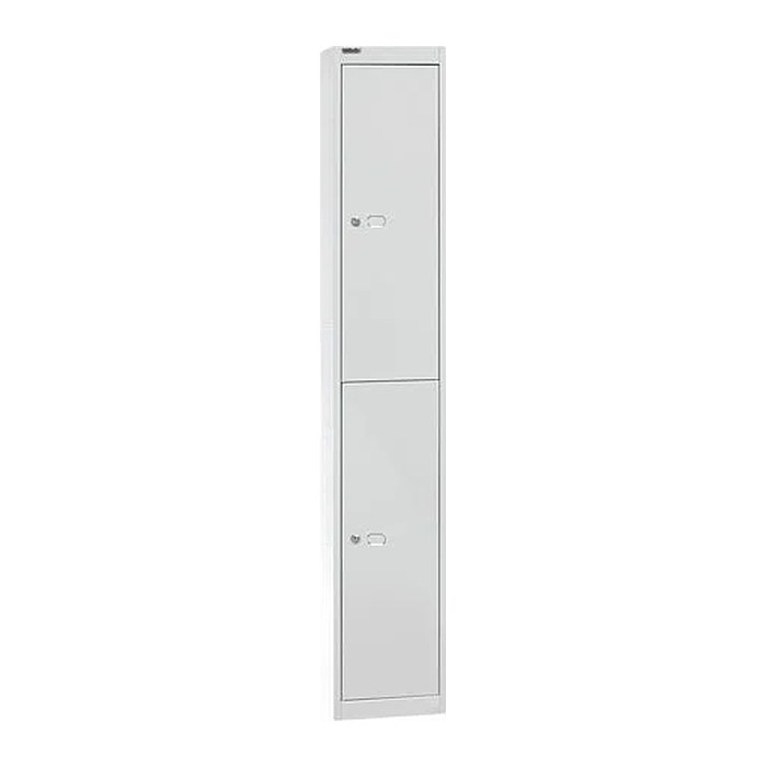 BISLEY Spind lichtgrau CLK122645, 2 Schließfächer 30,5 x 30,5 x 180,2 cm