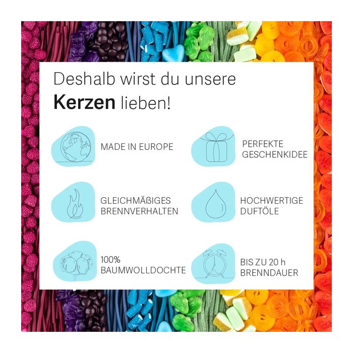 Haribo Duftkerze im Geschenkkarton Melon Mix - 85g