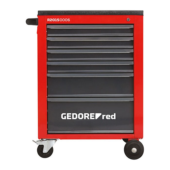 GEDOREred MECHANIC R20150006 Werkstattwagen mit Lochwand schwarz 6 Schubladen
