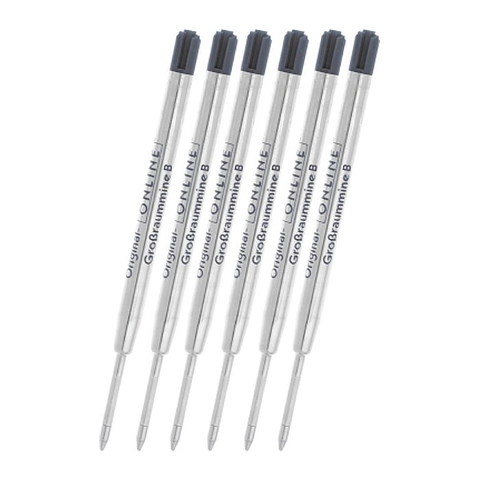 ONLINE® Kugelschreiberminen B schwarz, 6 St.