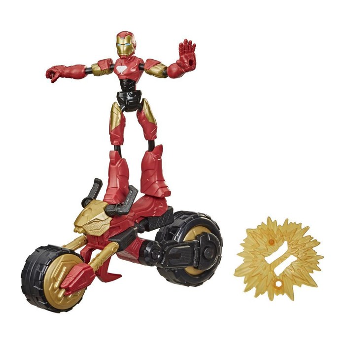 Hasbro Marvel F02445L0 Iron Man mit 2-in-1 Motorrad Spielfigur