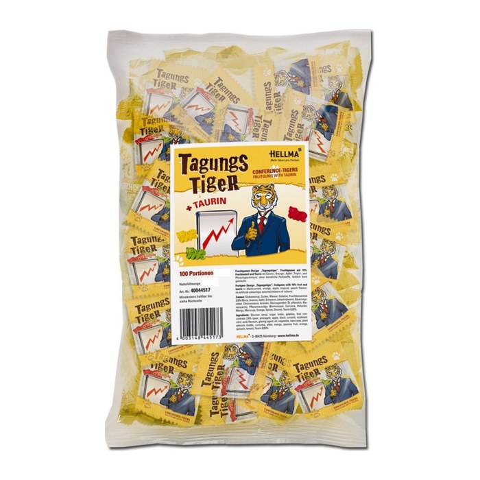 HELLMA Tagungstiger Fruchtgummi 100 St./850,0 g, 100 St.