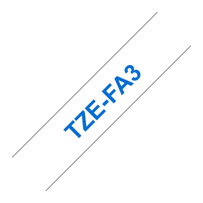 brother Textil-Schriftband TZe-FA3 TZEFA3, 12 mm, blau auf weiß, 1 St.