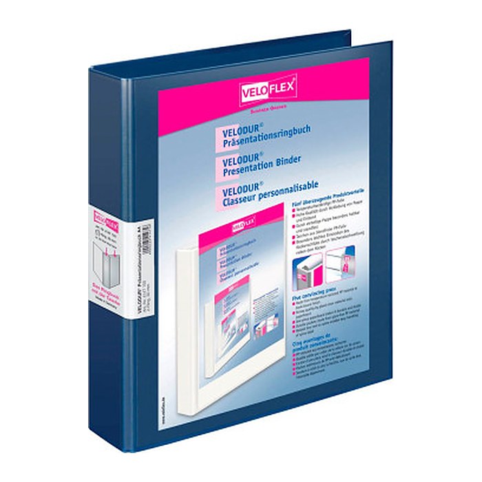 VELOFLEX VELODUR® Präsentationsringbücher 2-Ringe blau 4,6 cm DIN A4, 10 St.