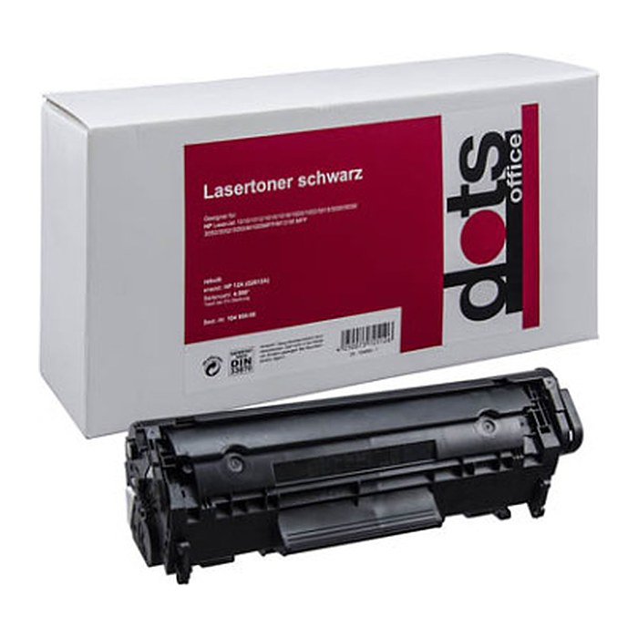 dots schwarz Toner kompatibel zu HP 12XXL (Q2612A)