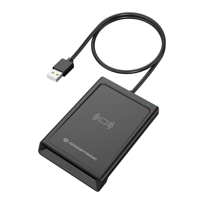 CONCEPTRONIC Dual-Interf. Smart-ID Kartenleser USB-A schwarz