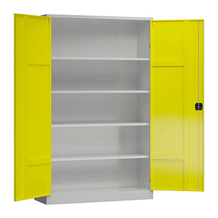 ClassiX Stahlschrank X-530376 zinkgelb, lichtgrau 4 Fachböden 120,0 x 42,0 x 194,5 cm, aufgebaut, 1 St.