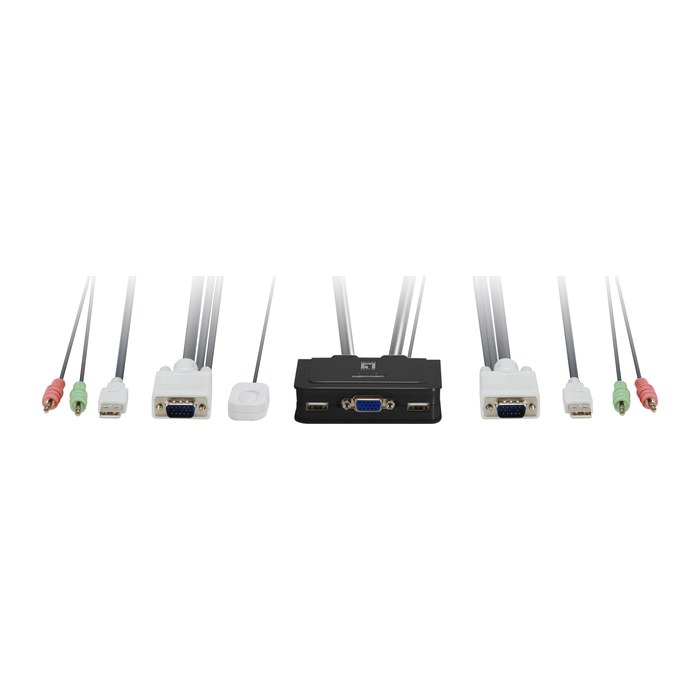 LevelOne KVM Switch 2-Port USB VGA Kabel audio support sw