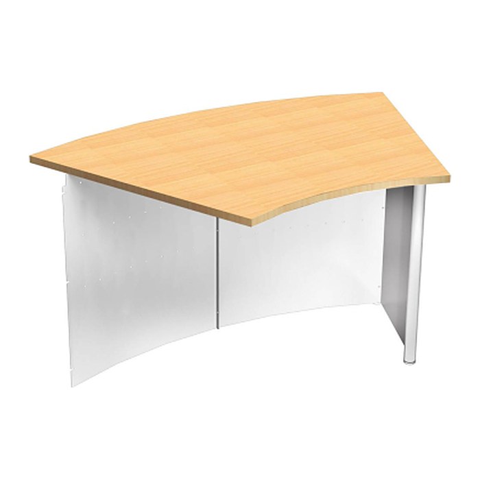 Kerkmann Anbautheke Genua gebogen, buche, silber 126,5 x 80,0 x 72,0 cm