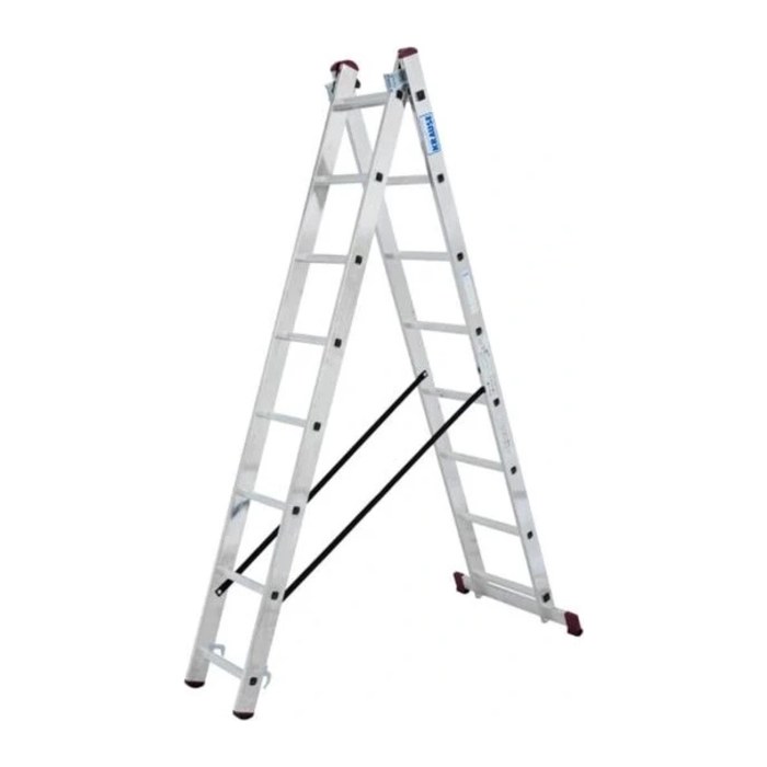 KRAUSE Vielzweckleiter CORDA silber 2x 8 Sprossen, H: 225,0 cm