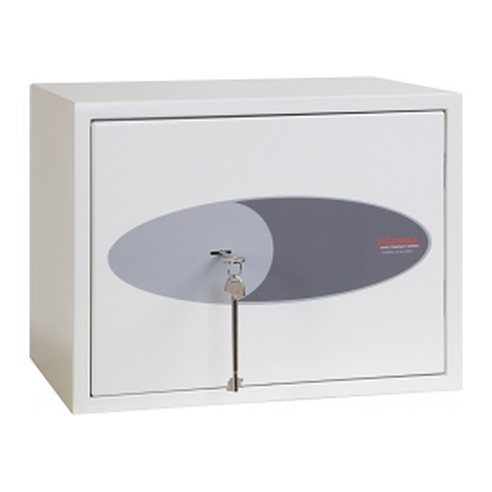 phoenix FORTRESS KEY SAFES Schlüsseltresor signalweiß mit 42 Haken, Doppelbartschloss, 45,0 x 24,5 x 30,0 cm, 1 St.