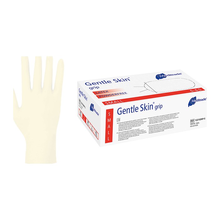Meditrade® unisex Einmalhandschuhe Gentle Skin® grip beige Größe M, 100 St.