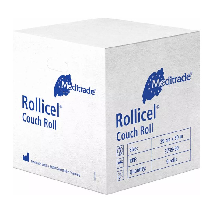 Meditrade® Ärztekrepp ROLLICEL® 2-lagig weiß 55,0 cm x 50,0 m, 9 Rollen