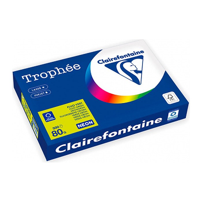 Clairefontaine Kopierpapier Trophée neongrün DIN A3 80 g/qm 500 Blatt
