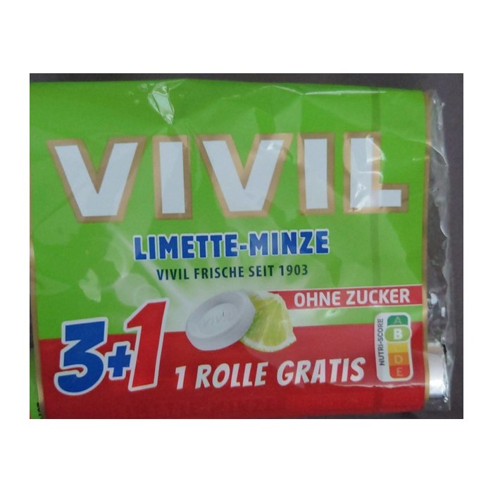 VIVIL® Limette-Minze ohne Zucker Bonbons 28,0 g, 1 Rolle