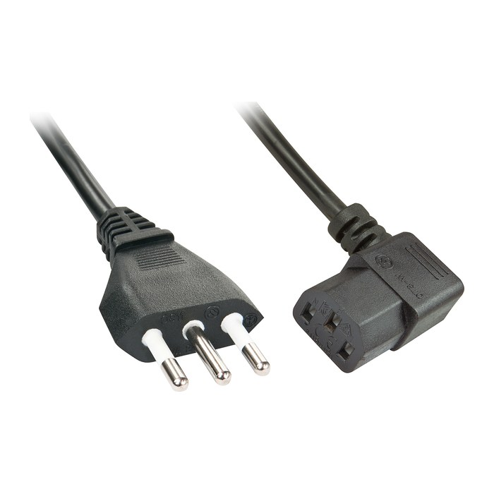 LINDY IEC-Netzkabel abgewinkelt Italien C13 2m