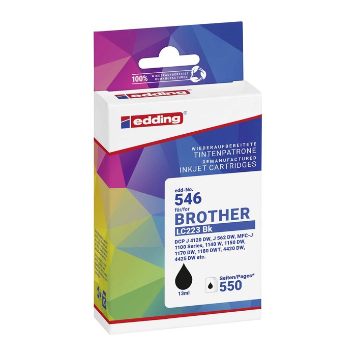 edding EDD-546 schwarz Druckerpatrone kompatibel zu brother LC-223BK