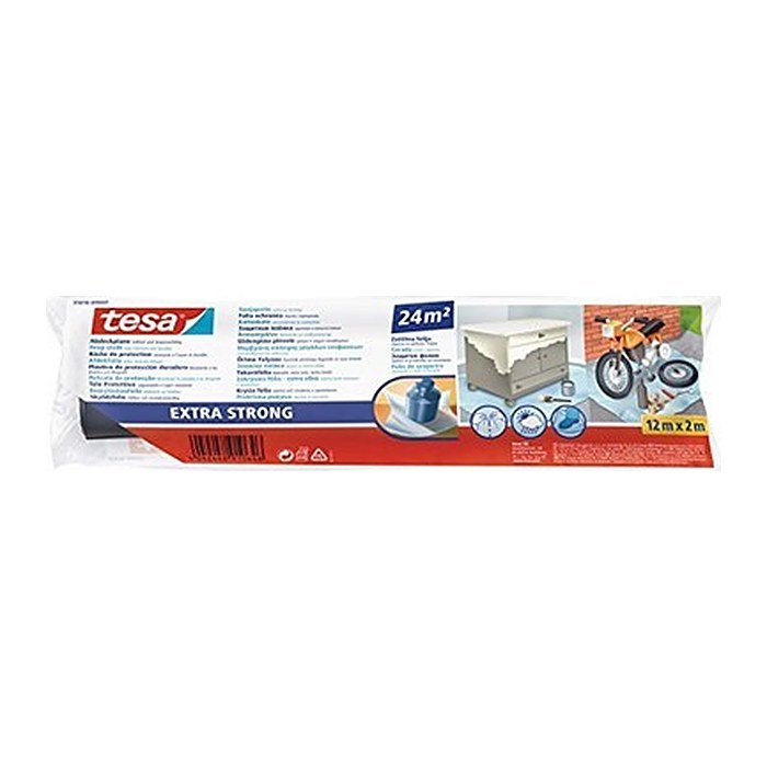 tesa Abdeckplane EXTRA STRONG 2,0 x 12,0 m transparent