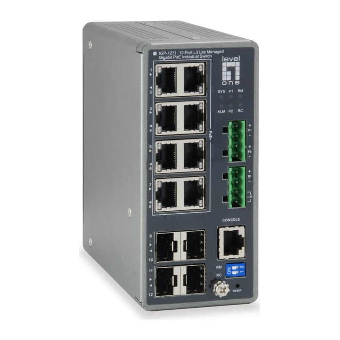 LevelOne Industr.PoE Switch 8xGE PoE+TURING 240W Managed L3